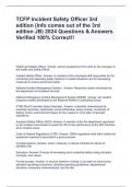 TCFP Incident Safety Officer 3rd edition (Info comes out of the 3rd edition JB) 2024 Questions & Answers Verified 100% Correct!!