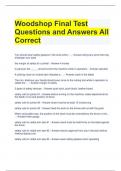 Woodshop Final Test Questions and Answers All Correct