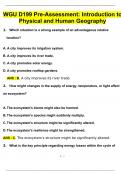 WGU D199 Pre-Assessment Introduction to Physical and Human Geography Questions & Answers | with 100% Correct Answers | Updated & Verified