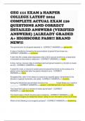 GEG 111 EXAM 3 HARPER COLLEGE LATEST 2024 COMPLETE ACTUAL EXAM 120 QUESTIONS 