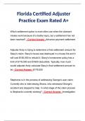 BUNDLE  for Florida Claims Adjuster Practice Exam 2024 Questions and Answers