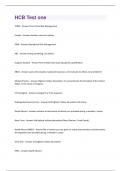 HCB Test one Exam Questions and Answers (Graded A)