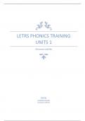 LETRS PHONICS TRAINING UNITS 1