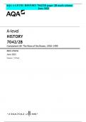 AQA A LEVEL HISTORY 7042/2B paper 2B mark scheme June 2023