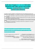 Audit Quiz Chapter 3.1, 3.2, 3.4 2024/2025. Questions with 100% correct and verified Answers. GUARANTEED A+ GRADE, LATEST 2024 UPDATE. 