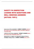 SAFETY PA INSPECTION  LICENSE WITH QUESTIONS AND  WELL IDENFIED ANSWERS  [ACTUAL 100%]