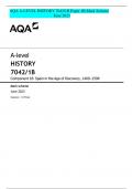 AQA A-LEVEL HISTORY 7042/1B Paper 1B Mark Scheme June 2023