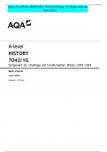 AQA A-LEVEL HISTORY 7042/1G Paper 1G Mark Scheme June 2023