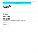 AQA A-LEVEL HISTORY 7042/2E Paper 2E Mark Scheme June 2023