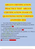 ARGUS CERTIFICATION PRACTICE TEST ARGUS CERTIFICATION EXAM 75 QUESTIONS WITH VERIFIED ANSWERS 2024