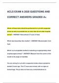 ACLS EXAM A 2020 QUESTIONS AND  CORRECT ANSWERS GRADED A+