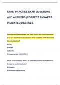 CTRS PRACTICE EXAM QUESTIONS  AND ANSWERS (CORRECT ANSWERS  INDICATED)2023-2024.