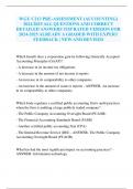 WGU C213 PRE-ASSESSMENT (ACCOUNTING) 2024/2025 ALL QUESTIONS AND CORRECT DETAILED ANSWERS TOP RATED VERSION FOR 2024-2025 ALREADY A GRADED WITH EXPERT FEEDBACK | NEW AND REVISED