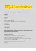 IFSTA 7 - Ch 19: Incident Scene Operations Exam Questions And Answers 100% Solved