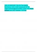 AQA AS HISTORY 7041/2E The English Revolution, 1625–1660 Component 2E The origins of the English Civil War, 1625–1642 Mark scheme June 2023 Version: 1.0 Final