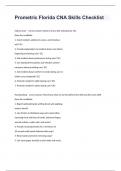 Prometric Florida CNA Skills Checklist with 100% correct answers graded A+