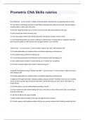 Prometric CNA Skills rubrics question n answers rated A+ 2024/2025