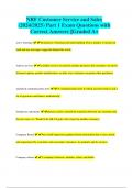 NRF Customer Service and Sales (2024/2025) Part 1 Exam Questions with Correct Answers ||Graded A+