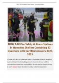 FDNY F-80 Fire Safety & Alarm Systems in Homeless Shelters Containing 83 Questions with Certified Answers 2024-2025.  