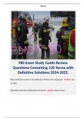 F80 Exam Study Guide Review Questions Containing 130 Terms with Definitive Solutions 2024-2025.