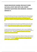 NASM BEHAVIOUR CHANGE SPECIALIST EXAM  (ACTUAL) LATEST 2024 WITH 100+ EXPERT  CERTIFIED QUESTIONS AND ANSWERS I ALREADY GRADED A+ 