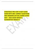  DYNATRACE PRO CERT STUDY GUIDE EXAM WITH 300+ CORRECT QUESTIONS AND ANSWERS (ACTUAL EXAM) LATEST 2024 – 2025 GOOD GRADE IS GUARANTEED GRADE A+