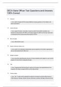 DECA State Officer Test Questions and Answers 100 Correct