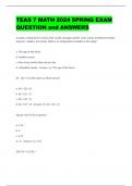 TEAS 7 MATH 2024 SPRING EXAM QUESTION and ANSWERS