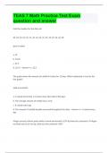 TEAS 7 Math Practice Test Exam question and answer