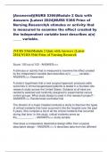 {Answered}(NURS 5366)Module 2 Quiz with Answers {Latest 2024}NURS 5366 Princ of Nursing Research|A stimulus or activity that is measured to examine the effect created by the independent variable best describes a(n) _____ variable.