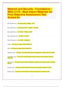 Network and Security - Foundations – WGU C172 - Most Import Materials for Final Objective Assessment Test. Graded A+