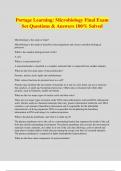 Portage Learning: Microbiology Final Exam Set Questions & Answers 100% Solved