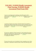 NUR 2092 / NUR2092 Health Assessment Final Nursing, NUR2092 Health Assessment Final Exam 2024