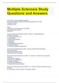 Multiple Sclerosis Study Questions and Answers