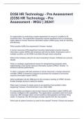 D356 HR Technology - Pre Assessment (D356 HR Technology - Pre Assessment - WGU ) 2024!!