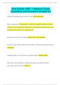 Real Estate UNIT 1 National Exam Questions and Answers Graded A+