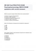 NR 546 Final PRACTICE EXAM Psychopharmacology /MOCK EXAM questions with correct answers