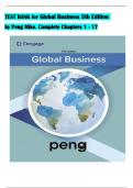 TEST BANK for Global Business 5th Edition by Peng Mike, Verified Chapters 1 - 17, Complete Newest Version