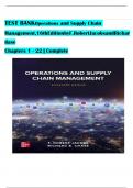 TEST BANK For Operations and Supply Chain Management, 17th Edition by (F. Robert Jacobs, 2024), Verified Chapters 1 - 22, Complete Newest Version