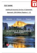 Auditing & Assurance Services: A Systematic Approach, 12th Edition TEST BANK By William Messier Jr, Steven Glover, All Chapters 1 - 21, Complete Verified Latest Version 