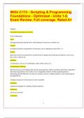 WGU C173 - Scripting & Programming Foundations - Optimized - Units 1-9. Exam Review. Full coverage. Rated A+