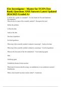 Fire Investigator - Master for TCFP (Test Bank) Questions With Answers Latest Updated 2024/2025 (Graded A+)