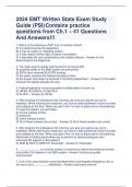 2024 EMT Written State Exam Study Guide (PSI)Contains practice questions from Ch.1 – 41 Questions And Answers!!!