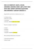 HESI 2.0 COMPLETE: MATH, VOCAB.  GRANNER, READING COMP, A&P LATEST 2024  WITH 300+ EXPERT CERTIFIED QUESTIONS AND ANSWERS I ALREADY GRADED A+ 