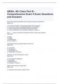 ABSA 4th Class Part B - Comprehensive Exam 4 Exam Questions and Answers - Graded A