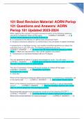 101 Best Revision Material/ AORN Periop 101 Questions and Answers/ AORN Periop 101 Updated 2023-2024 Graded  A+