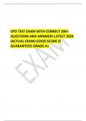  CPO TEST EXAM WITH CORRECT 200+ QUESTIONS AND ANSWERS LATEST 2024 (ACTUAL EXAM) GOOD SCORE IS GUARANTEED GRADE A+