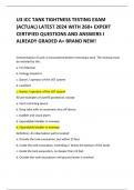 U3 ICC TANK TIGHTNESS TESTING EXAM  (ACTUAL) LATEST 2024 WITH 260+ EXPERT CERTIFIED QUESTIONS AND ANSWERS I ALREADY GRADED A+ BRAND NEW!   