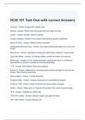 HCB 101 Test One with correct Answers 100%