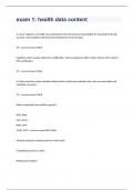 Exam 1 Health Data Content Final Exam Questions 2024.